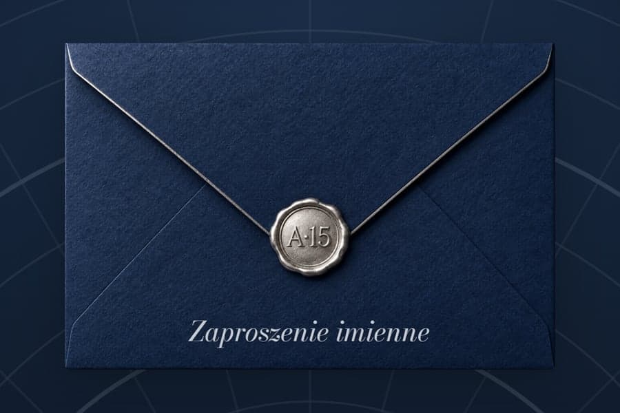 Zaproszenie na ekranie telefonu — Gala 15-lecia firmy Arventa